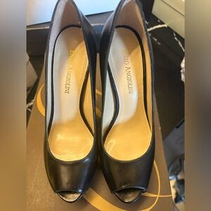 Enzo Angiolini Black Open Toe Heels